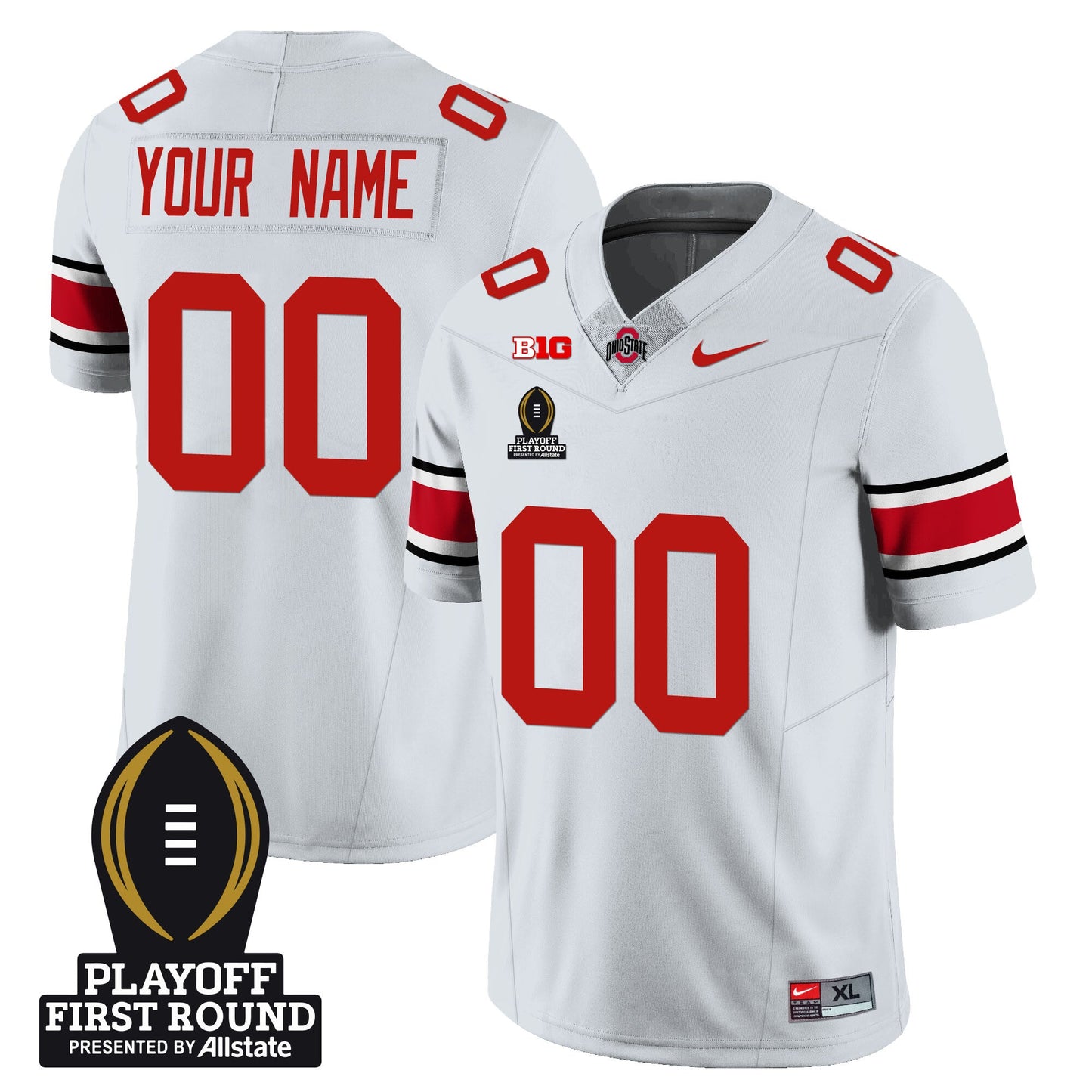Custom OSU Football - Playoff First Round Patch - All Stitched
