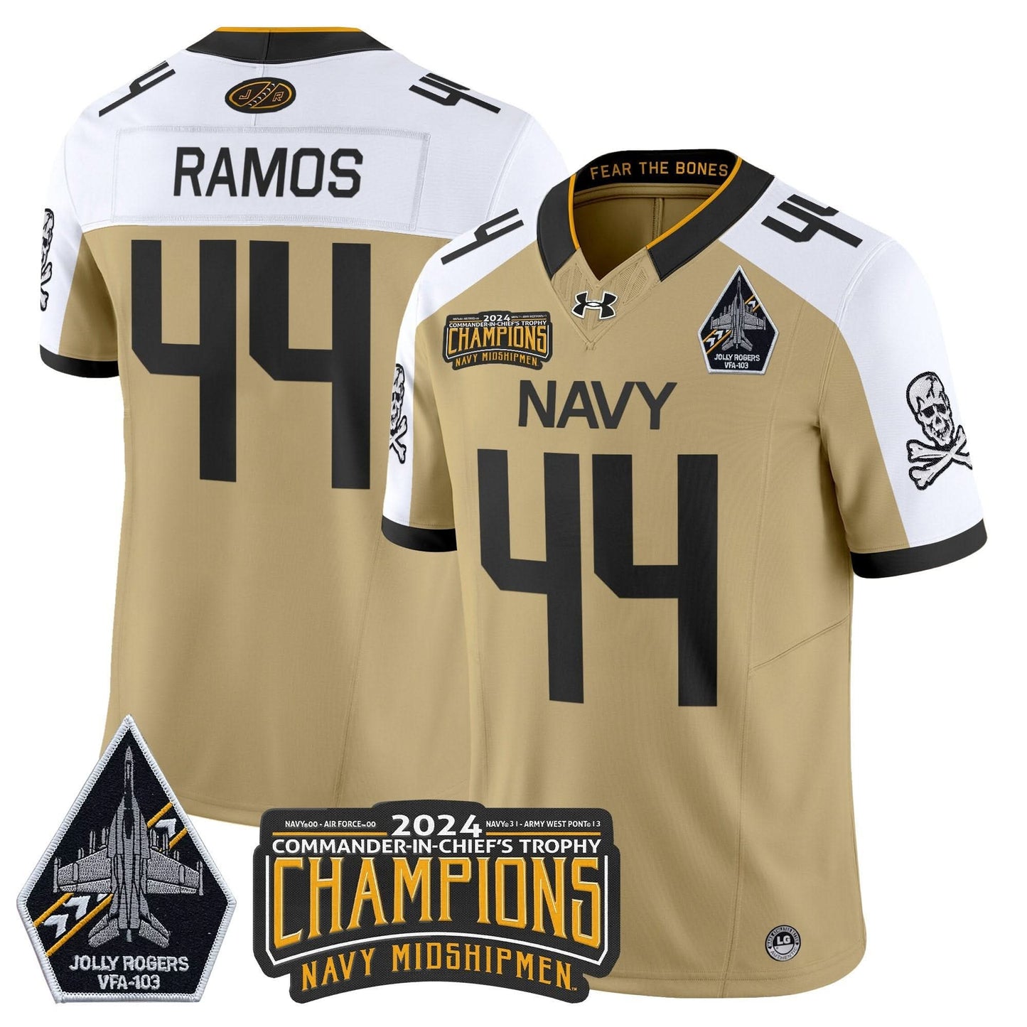 Navy Midshipmen 2024 Commander-In-Chief's Trophy Champions Patch Vapor Limited Jersey - All Stitched