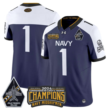 Navy Midshipmen 2024 Commander-In-Chief's Trophy Champions Patch Vapor Limited Jersey - All Stitched