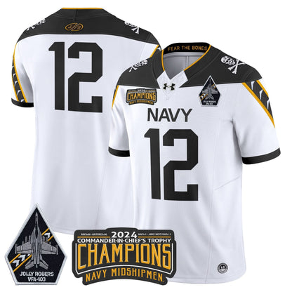 Navy Midshipmen 2024 Commander-In-Chief's Trophy Champions Patch Vapor Limited Jersey - All Stitched