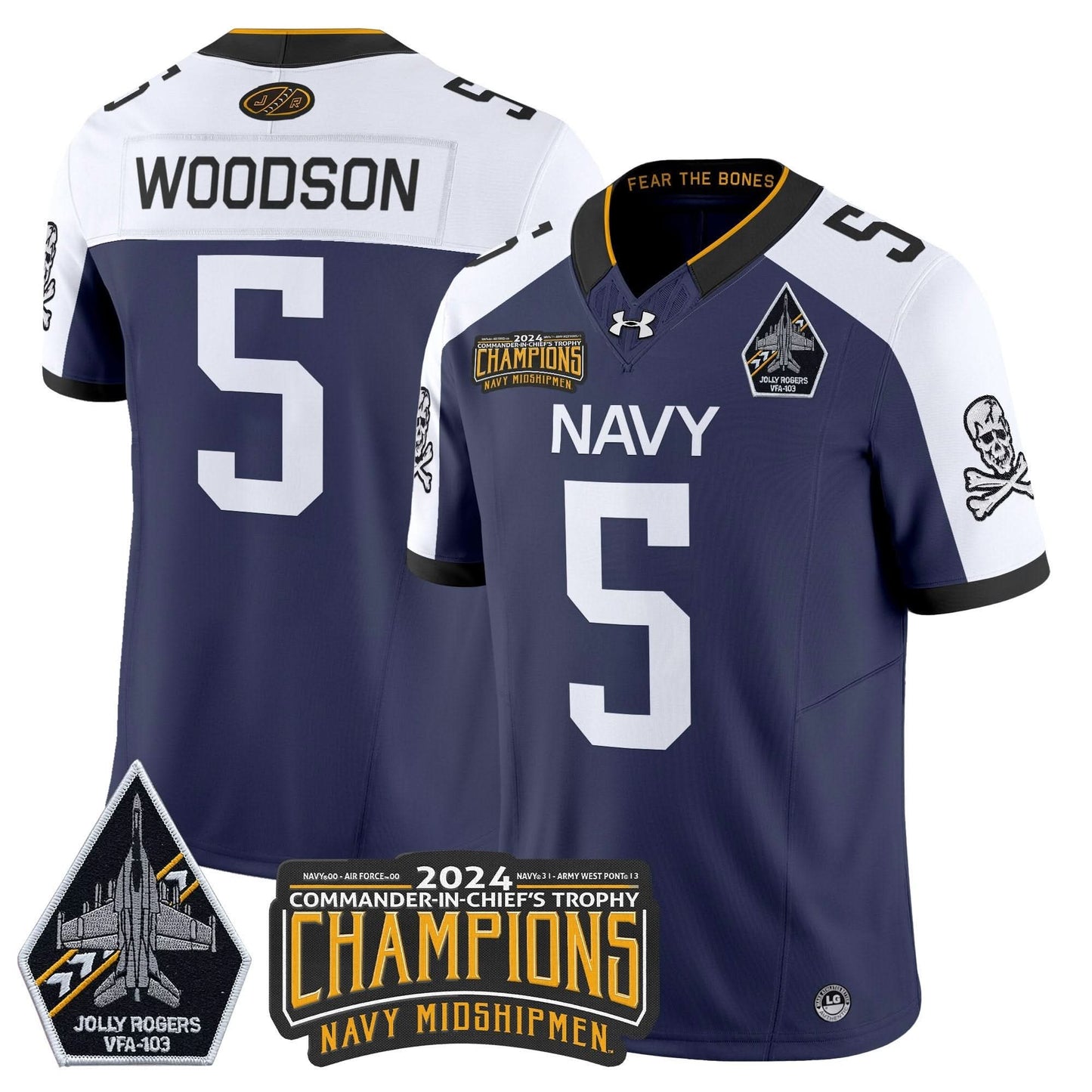 Navy Midshipmen 2024 Commander-In-Chief's Trophy Champions Patch Vapor Limited Jersey - All Stitched