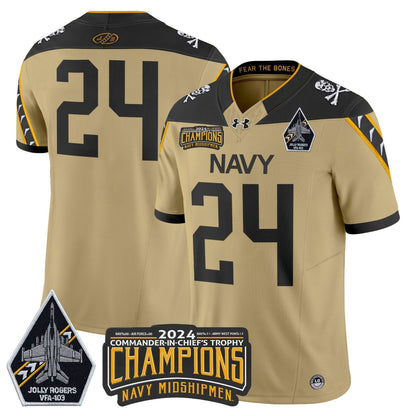 Navy Midshipmen 2024 Commander-In-Chief's Trophy Champions Patch Vapor Limited Jersey - All Stitched