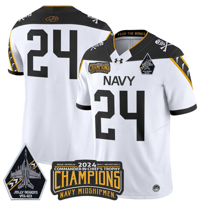 Navy Midshipmen 2024 Commander-In-Chief's Trophy Champions Patch Vapor Limited Jersey - All Stitched