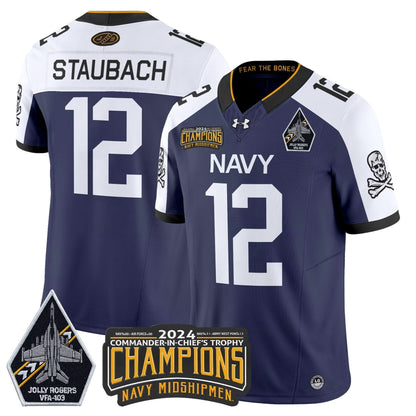 Navy Midshipmen 2024 Commander-In-Chief's Trophy Champions Patch Vapor Limited Jersey - All Stitched