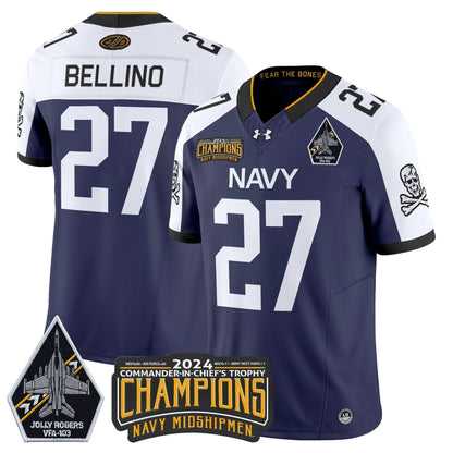 Navy Midshipmen 2024 Commander-In-Chief's Trophy Champions Patch Vapor Limited Jersey - All Stitched