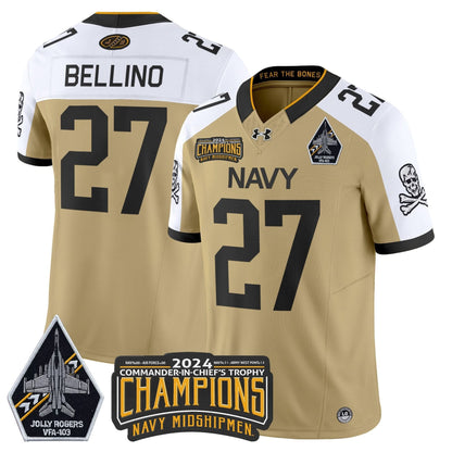 Navy Midshipmen 2024 Commander-In-Chief's Trophy Champions Patch Vapor Limited Jersey - All Stitched