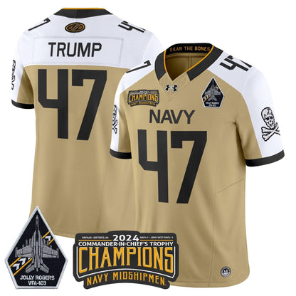Navy Midshipmen 2024 Commander-In-Chief's Trophy Champions Patch Vapor Limited Jersey - All Stitched