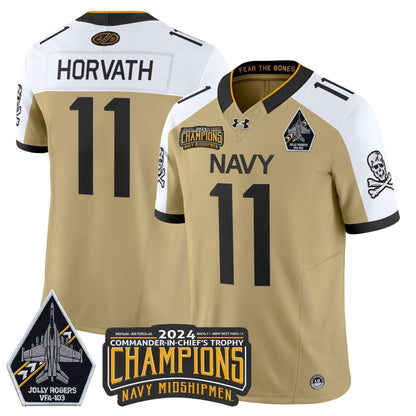 Navy Midshipmen 2024 Commander-In-Chief's Trophy Champions Patch Vapor Limited Jersey - All Stitched