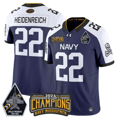 Navy Midshipmen 2024 Commander-In-Chief's Trophy Champions Patch Vapor Limited Jersey - All Stitched