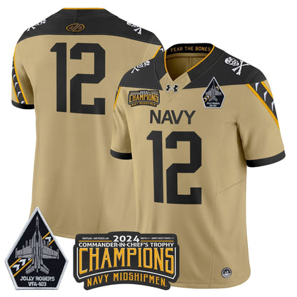 Navy Midshipmen 2024 Commander-In-Chief's Trophy Champions Patch Vapor Limited Jersey - All Stitched