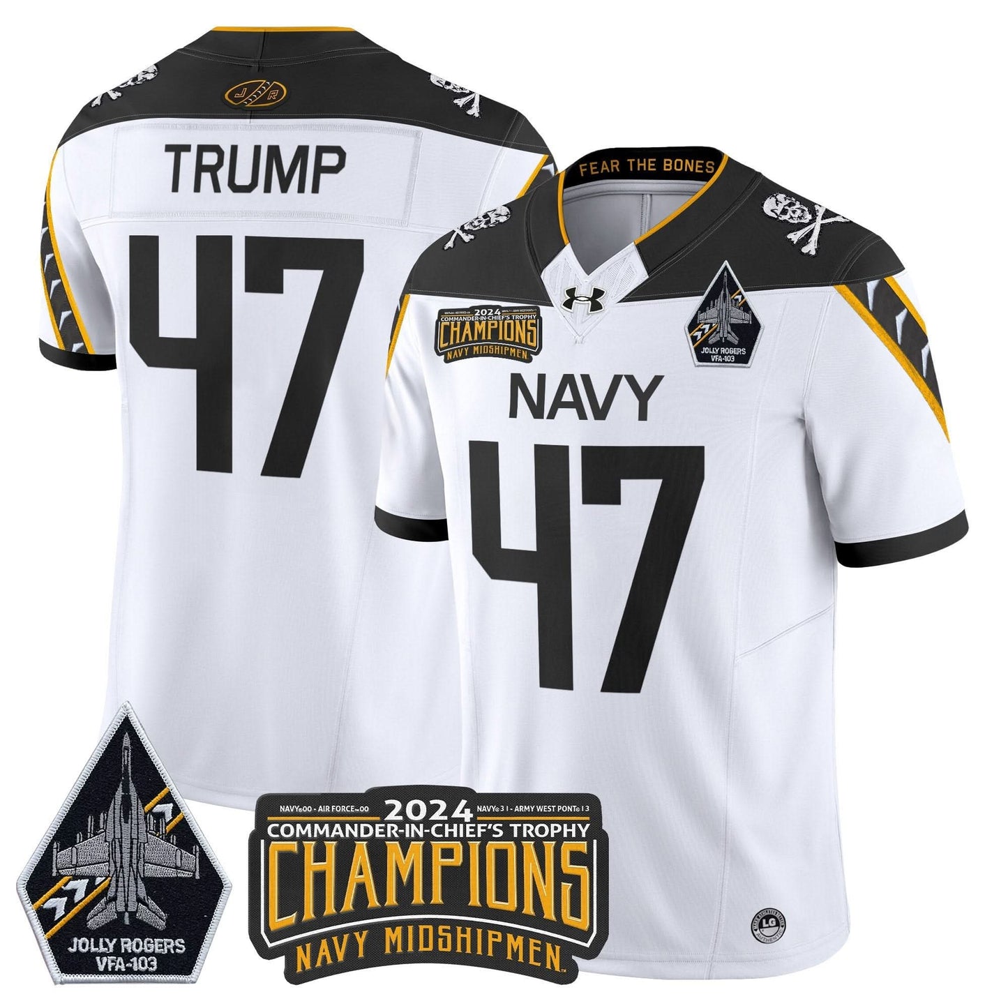 Navy Midshipmen 2024 Commander-In-Chief's Trophy Champions Patch Vapor Limited Jersey - All Stitched