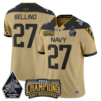 Navy Midshipmen 2024 Commander-In-Chief's Trophy Champions Patch Vapor Limited Jersey - All Stitched