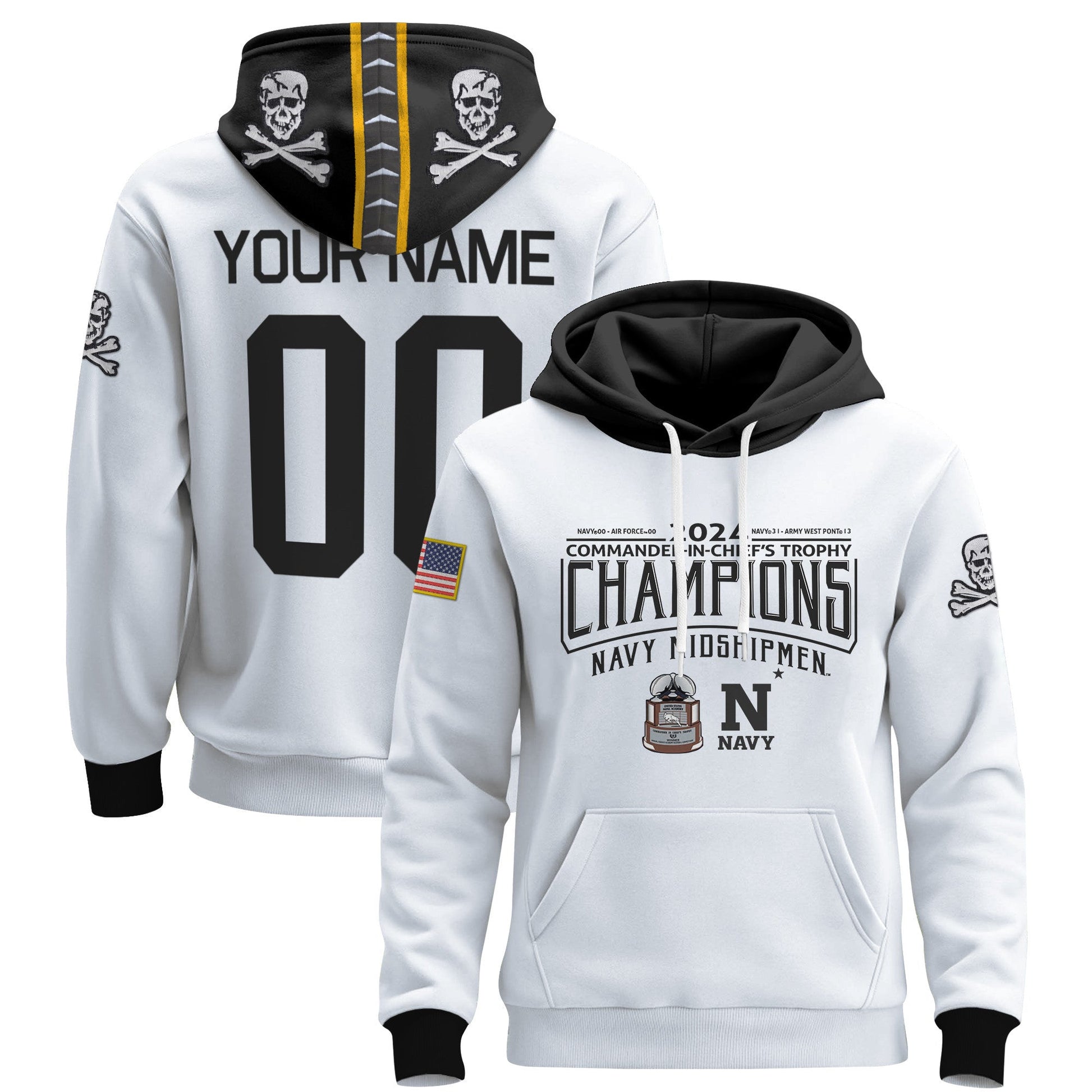 Navy Midshipmen 2024 Commander-In-Chief's Trophy Champions Patch Custom Pullover Hoodie - All Printed