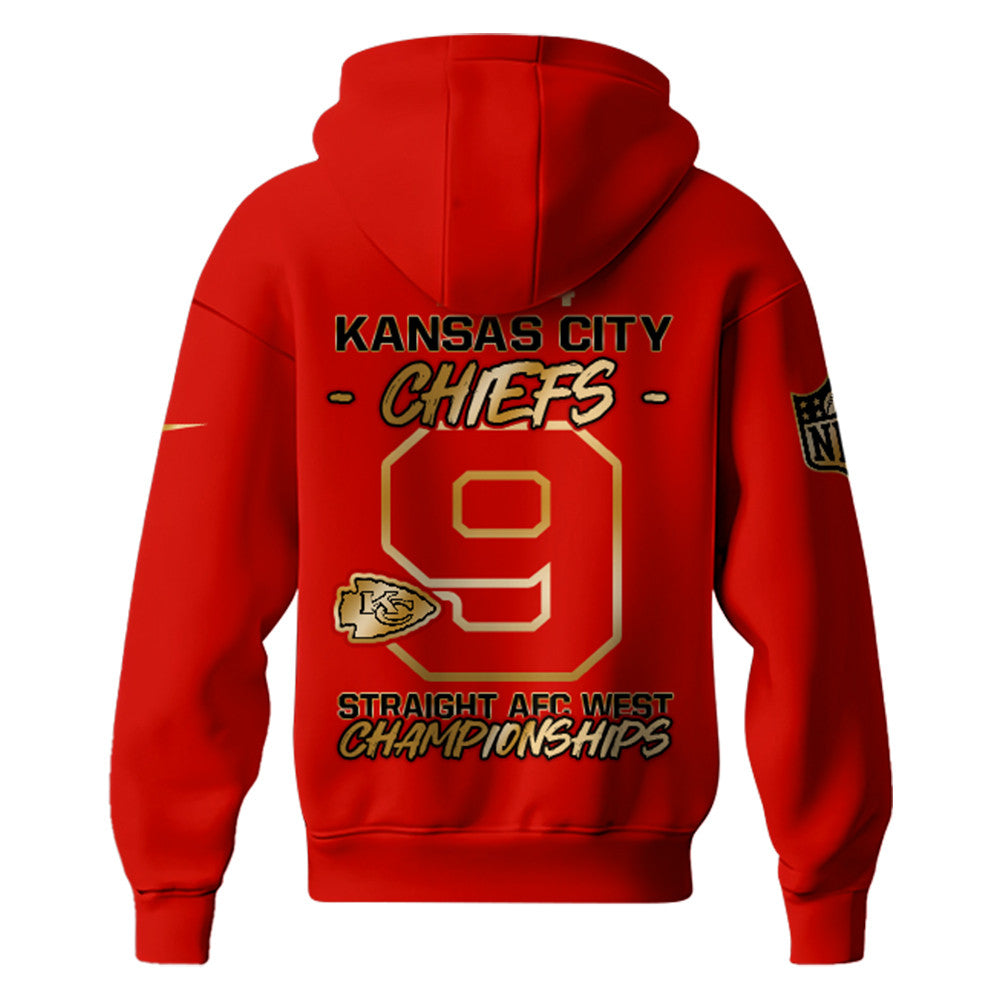 Kansas City Chiefs 2024 AFC West Champions Hoodie Gold