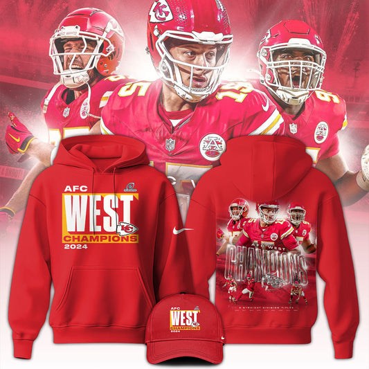 Kansas City Chiefs 2024 AFC West Champions Hoodie