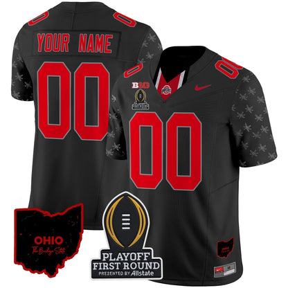 OSU 2024 Playoff First Round Patch Vapor Limited Custom Jersey - All Stitched