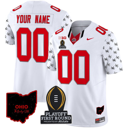 OSU 2024 Playoff First Round Patch Vapor Limited Custom Jersey - All Stitched