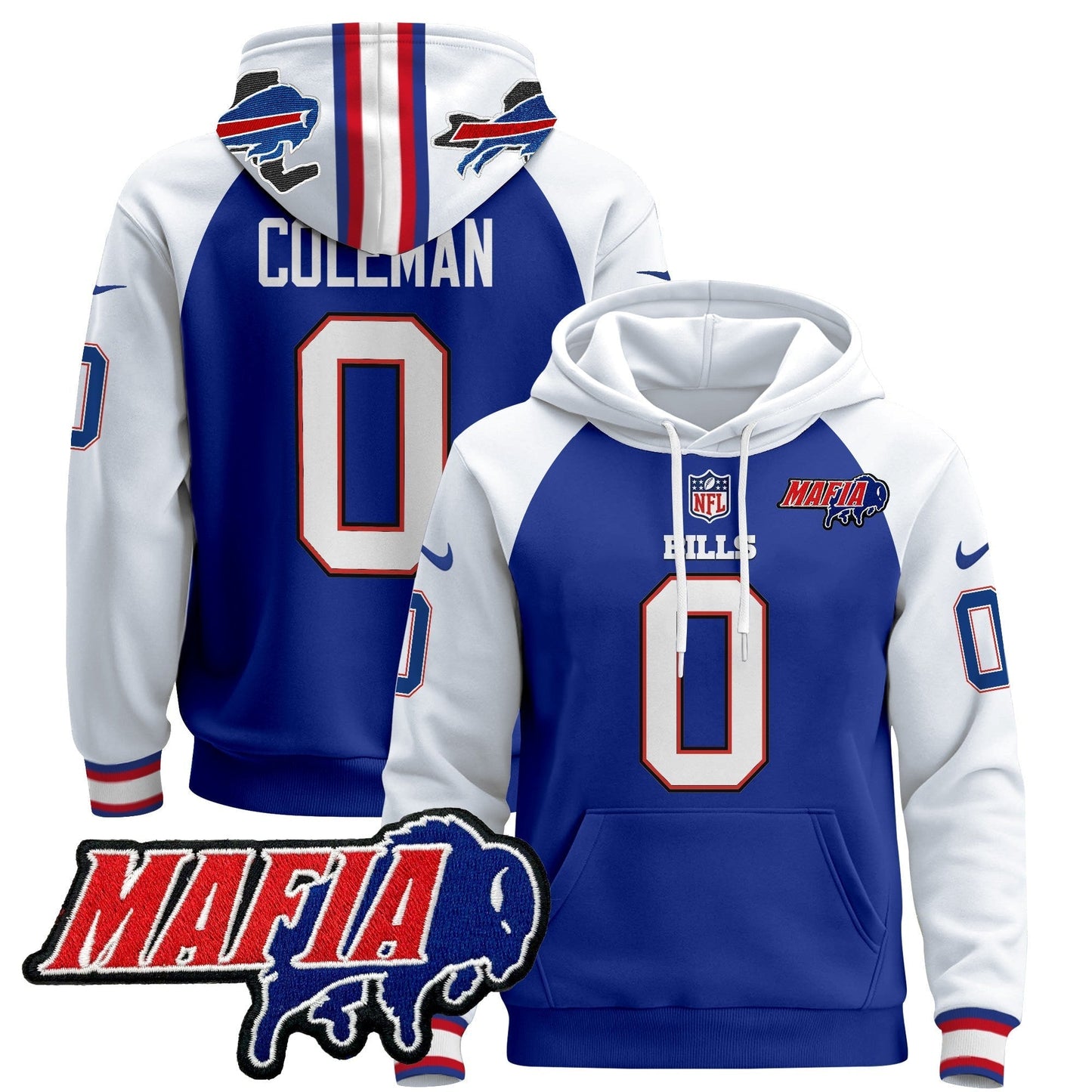 BUF 2024 Bills Mafia Patch Pullover Hoodie