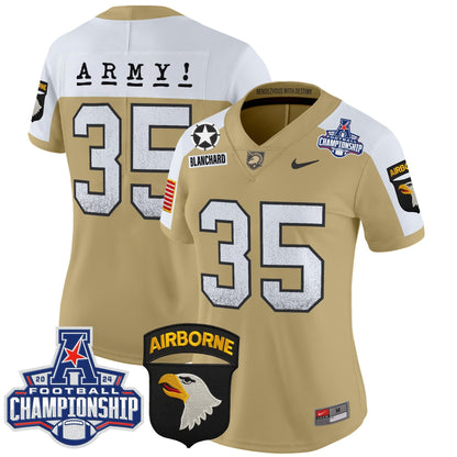 Women's Army Black Knights 2024 AAC Championship Patch Vapor Limited Jersey - All Stitched