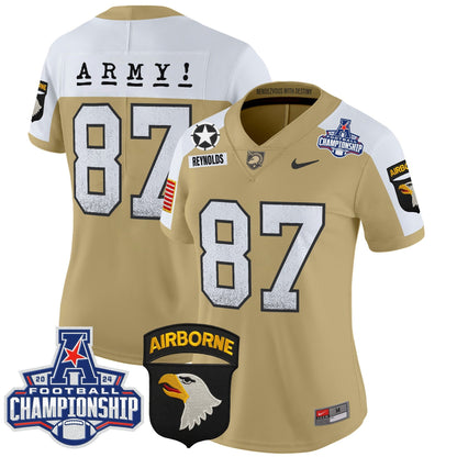 Women's Army Black Knights 2024 AAC Championship Patch Vapor Limited Jersey - All Stitched
