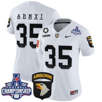 Women's Army Black Knights 2024 AAC Championship Patch Vapor Limited Jersey - All Stitched