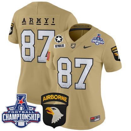 Women's Army Black Knights 2024 AAC Championship Patch Vapor Limited Jersey - All Stitched