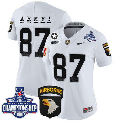 Women's Army Black Knights 2024 AAC Championship Patch Vapor Limited Jersey - All Stitched