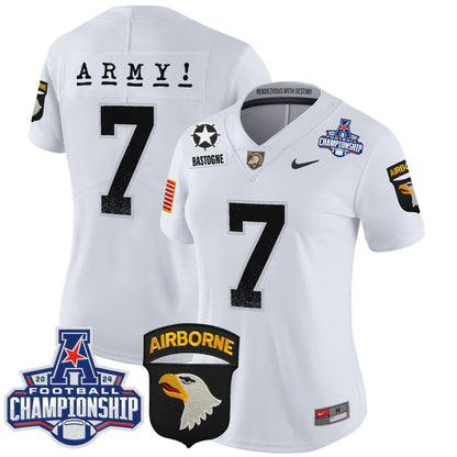 Women's Army Black Knights 2024 AAC Championship Patch Vapor Limited Jersey - All Stitched