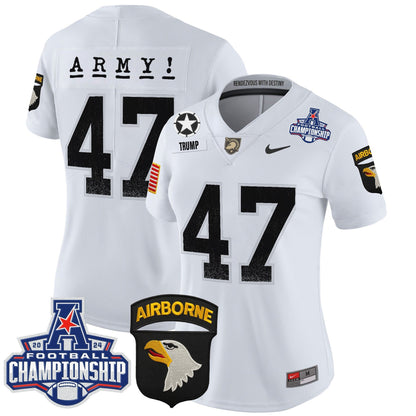 Women's Army Black Knights 2024 AAC Championship Patch Vapor Limited Jersey - All Stitched