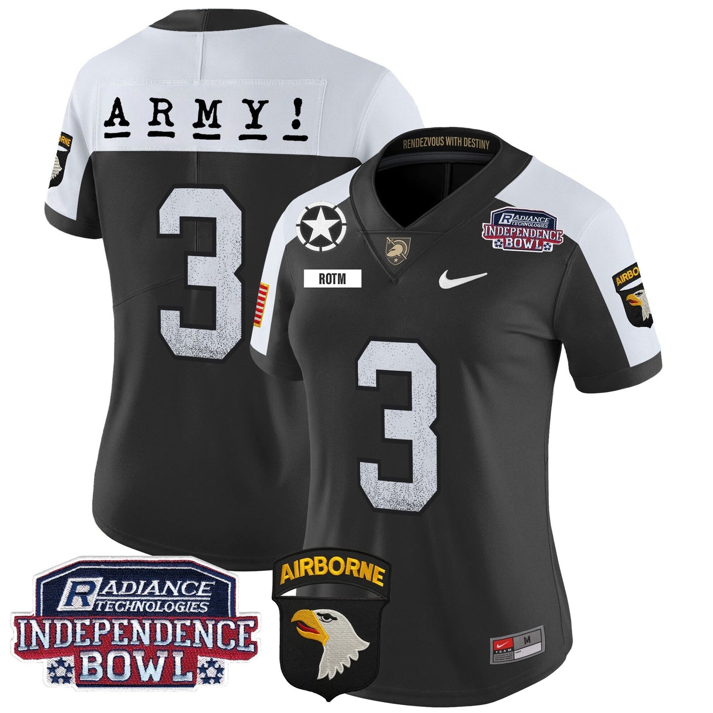 Women's Army Black Knights Independence Bowl Patch 2024 Vapor Limited Jersey - All Stitched