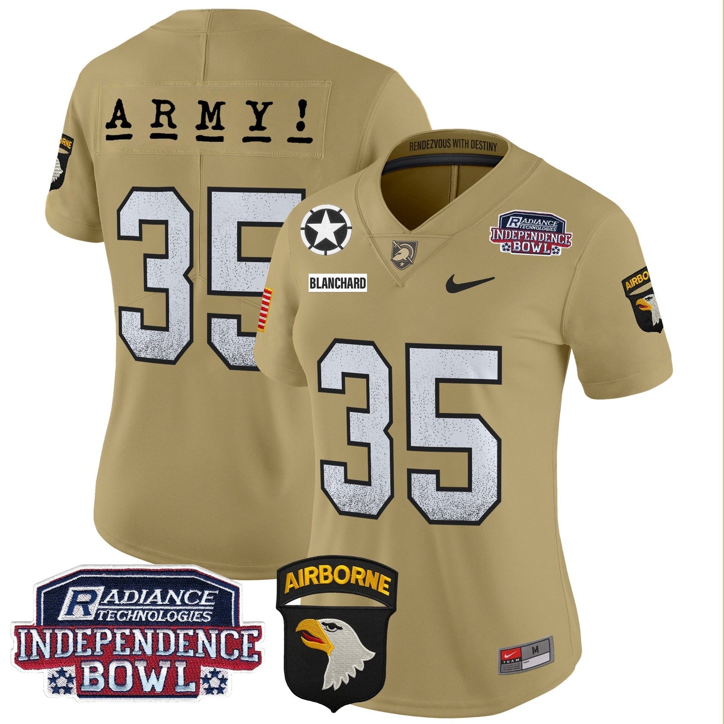 Women's Army Black Knights Independence Bowl Patch 2024 Vapor Limited Jersey - All Stitched