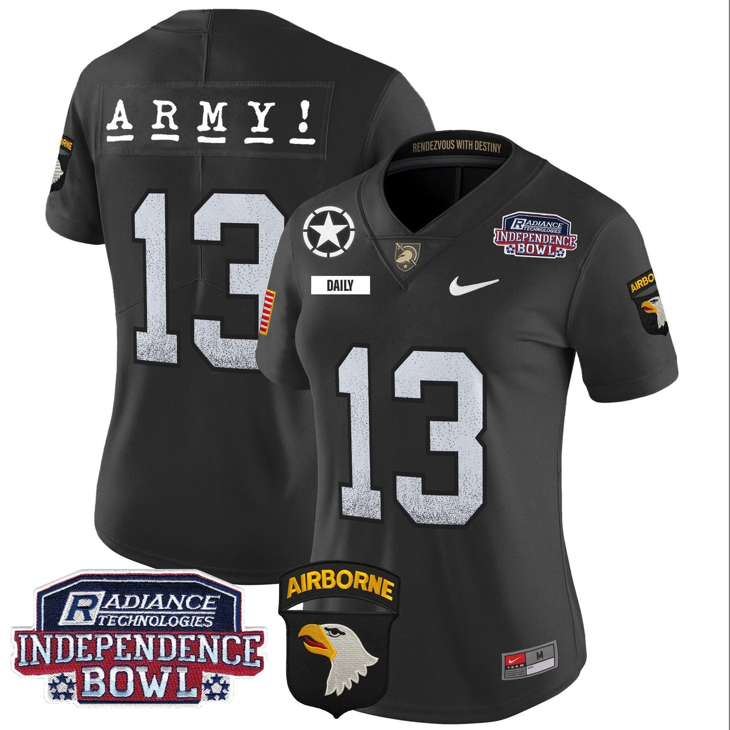 Women's Army Black Knights Independence Bowl Patch 2024 Vapor Limited Jersey - All Stitched