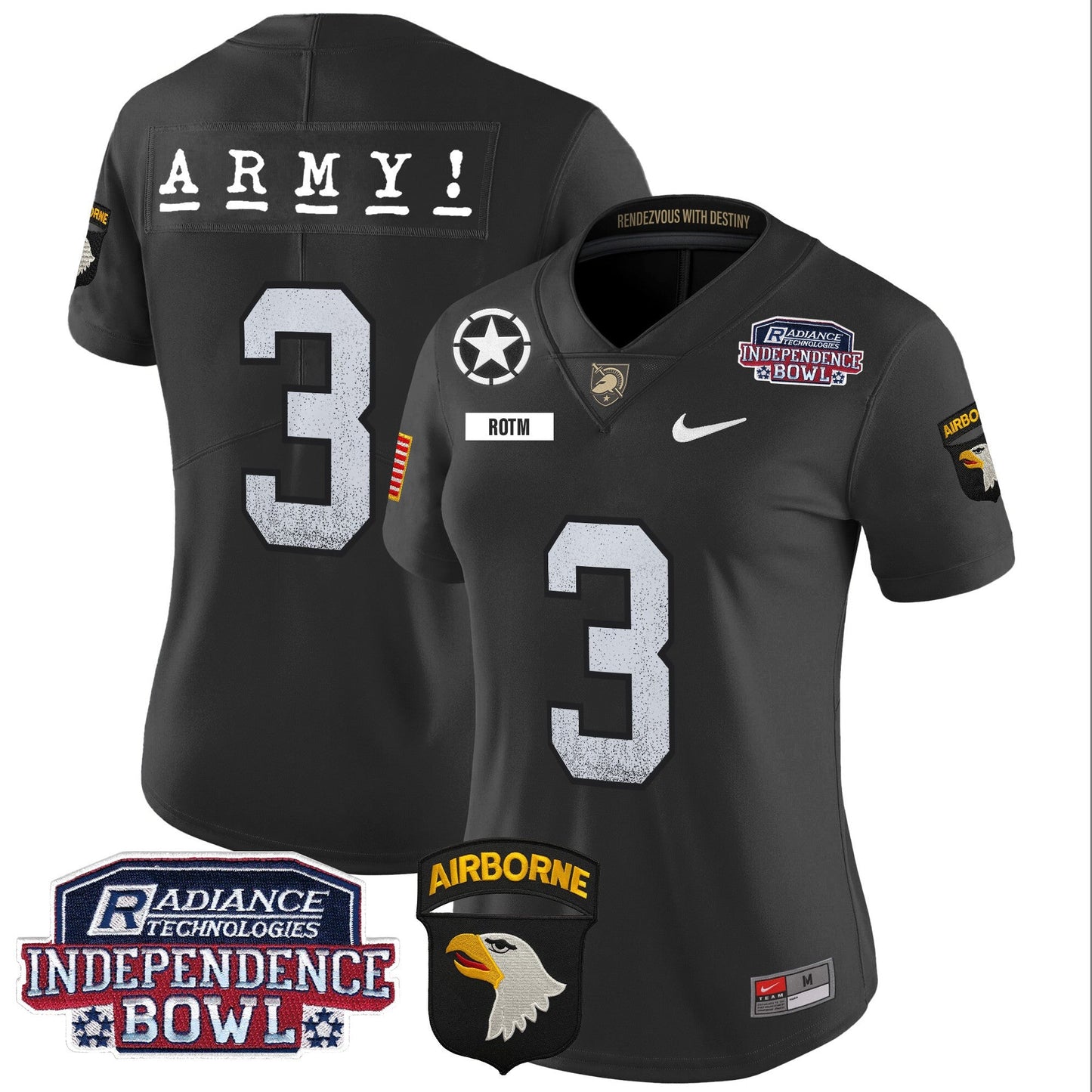 Women's Army Black Knights Independence Bowl Patch 2024 Vapor Limited Jersey - All Stitched
