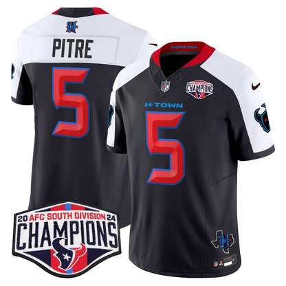 HOU 2024 AFC South Division Champions Patch Vapor Limited Jersey - All Stitched
