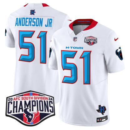 HOU 2024 AFC South Division Champions Patch Vapor Limited Jersey - All Stitched