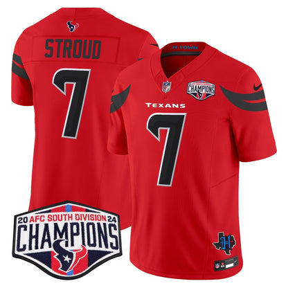 HOU 2024 AFC South Division Champions Patch Vapor Limited Jersey - All Stitched