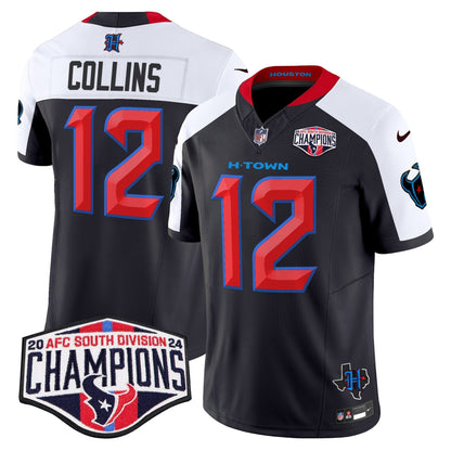 HOU 2024 AFC South Division Champions Patch Vapor Limited Jersey - All Stitched
