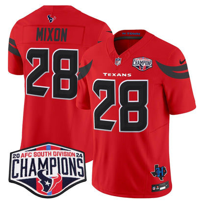 HOU 2024 AFC South Division Champions Patch Vapor Limited Jersey - All Stitched