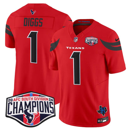 HOU 2024 AFC South Division Champions Patch Vapor Limited Jersey - All Stitched