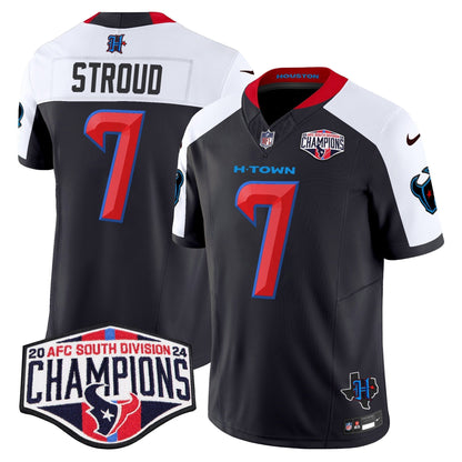 HOU 2024 AFC South Division Champions Patch Vapor Limited Jersey - All Stitched