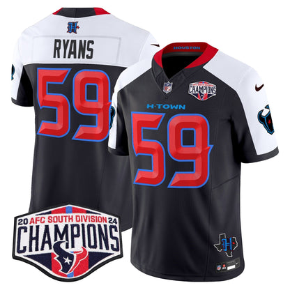 HOU 2024 AFC South Division Champions Patch Vapor Limited Jersey - All Stitched