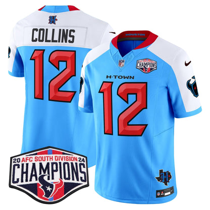 HOU 2024 AFC South Division Champions Patch Vapor Limited Jersey - All Stitched