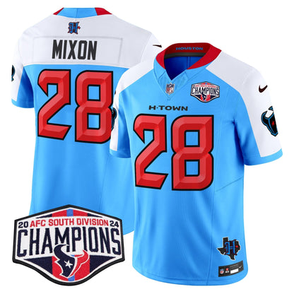 HOU 2024 AFC South Division Champions Patch Vapor Limited Jersey - All Stitched
