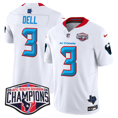 HOU 2024 AFC South Division Champions Patch Vapor Limited Jersey - All Stitched