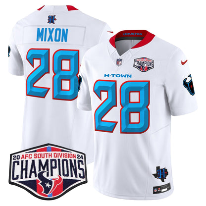 HOU 2024 AFC South Division Champions Patch Vapor Limited Jersey - All Stitched