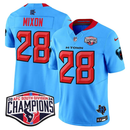 HOU 2024 AFC South Division Champions Patch Vapor Limited Jersey - All Stitched