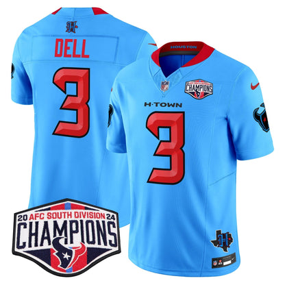 HOU 2024 AFC South Division Champions Patch Vapor Limited Jersey - All Stitched