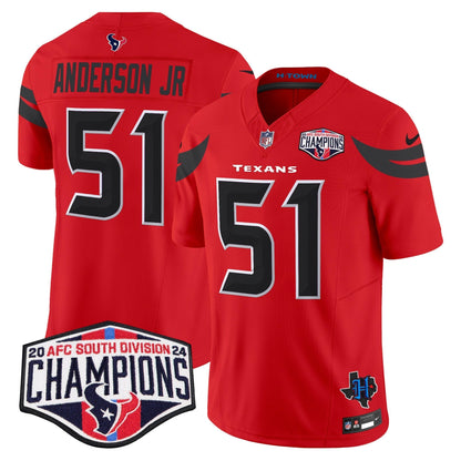 HOU 2024 AFC South Division Champions Patch Vapor Limited Jersey - All Stitched