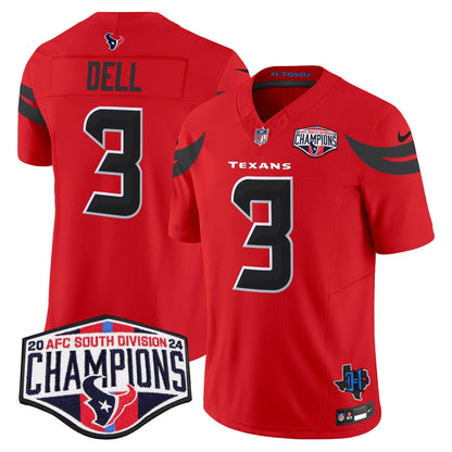 HOU 2024 AFC South Division Champions Patch Vapor Limited Jersey - All Stitched