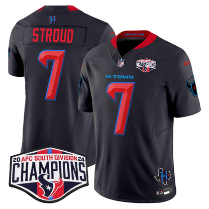 HOU 2024 AFC South Division Champions Patch Vapor Limited Jersey - All Stitched